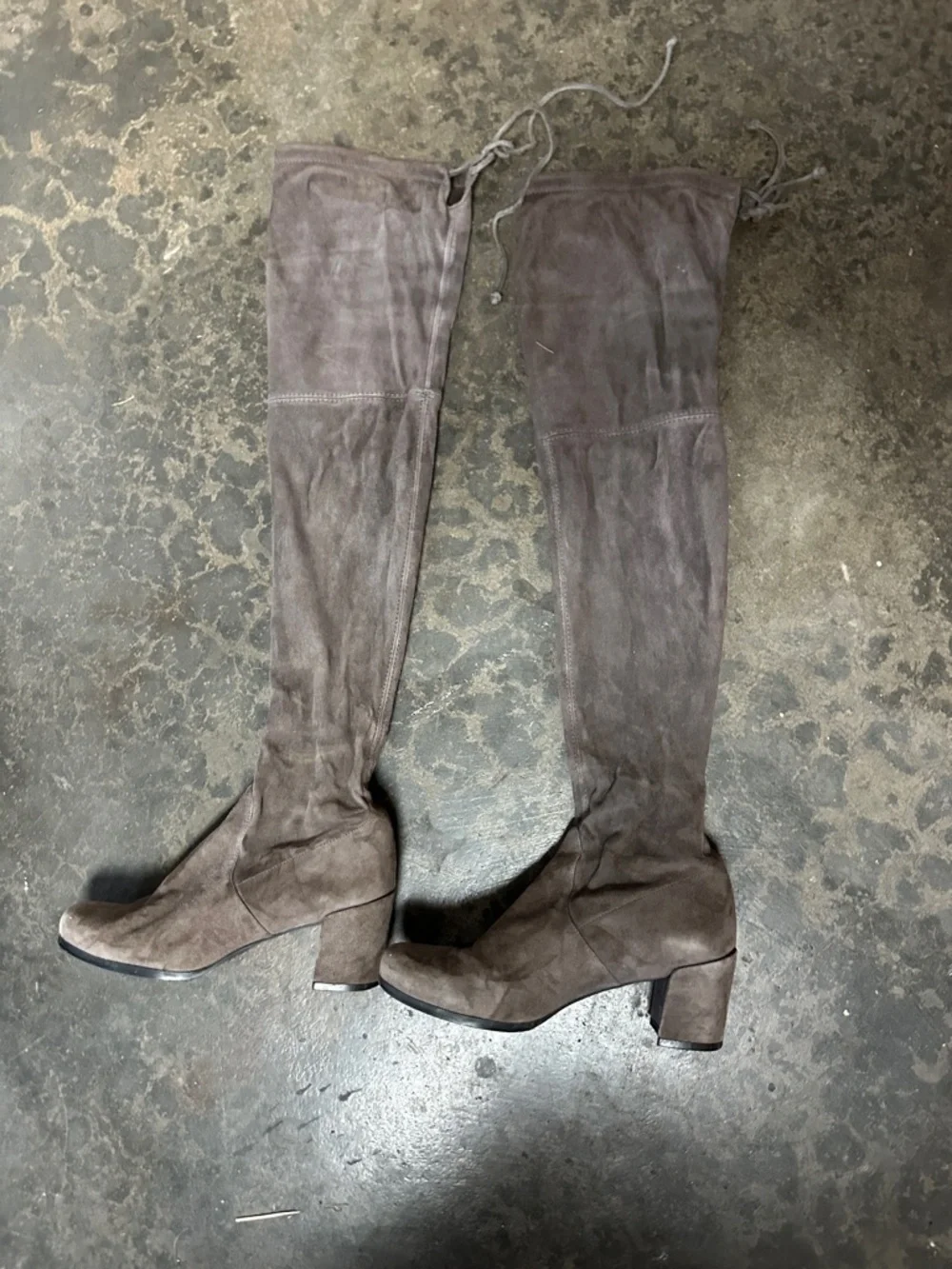 Stuart Weitzman Taupe Suede Over-the-Knee Boots